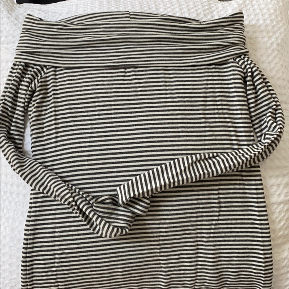 Three Dots Off Shoulder Striped Top
